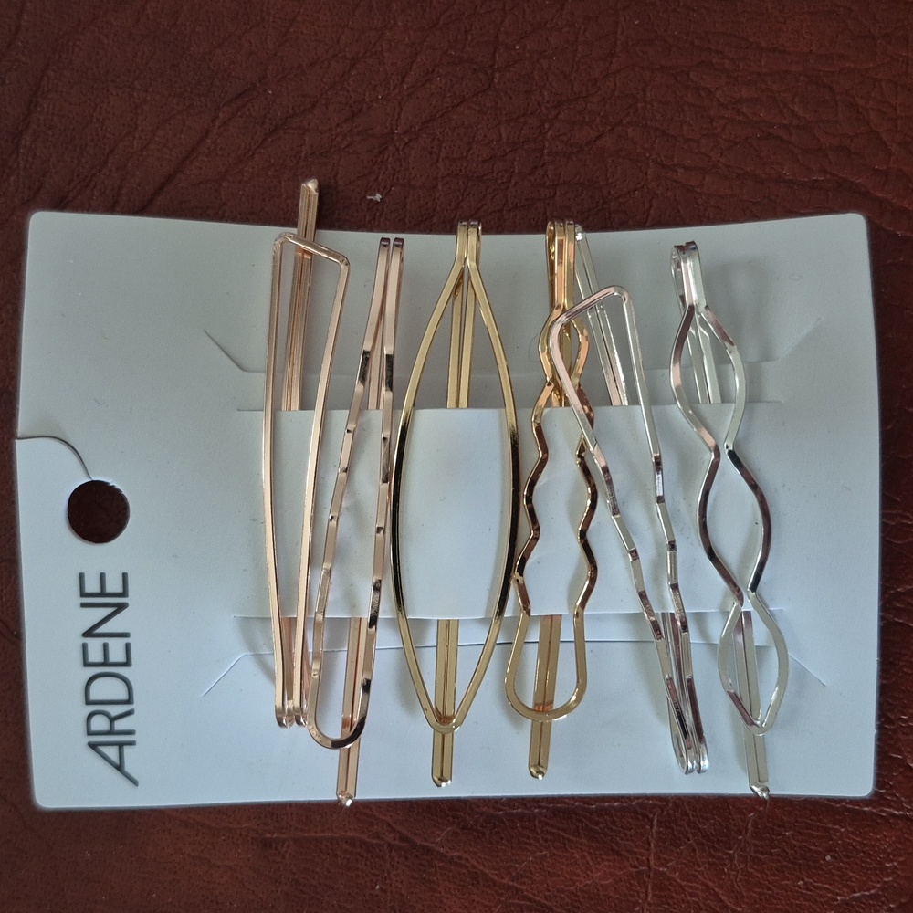 Tri-coloured Hair Pins From Ardene, 6 Pack, New With Tags